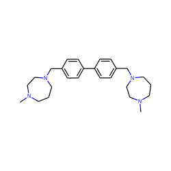 CN1CCCN(Cc2ccc(-c3ccc(CN4CCCN(C)CC4)cc3)cc2)CC1 ZINC000653700297