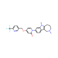 CN1CCCc2c(c3ccc(-n4ccc(OCc5ccc(C(F)(F)F)nc5)cc4=O)cc3n2C)C1 ZINC000115176370