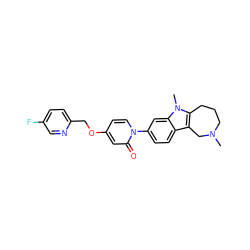 CN1CCCc2c(c3ccc(-n4ccc(OCc5ccc(F)cn5)cc4=O)cc3n2C)C1 ZINC000115009923