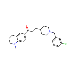 CN1CCCc2cc(C(=O)CCC3CCN(Cc4cccc(Cl)c4)CC3)ccc21 ZINC000026376526