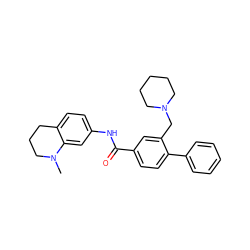 CN1CCCc2ccc(NC(=O)c3ccc(-c4ccccc4)c(CN4CCCCC4)c3)cc21 ZINC000201774577