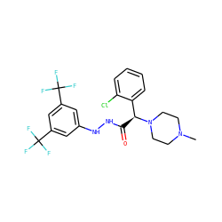 CN1CCN([C@@H](C(=O)NNc2cc(C(F)(F)F)cc(C(F)(F)F)c2)c2ccccc2Cl)CC1 ZINC000138616539