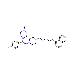 CN1CCN([C@@H](CN2CCN(CCCCCc3cccc4ccccc34)CC2)c2ccc(F)cc2)CC1 ZINC000028646110