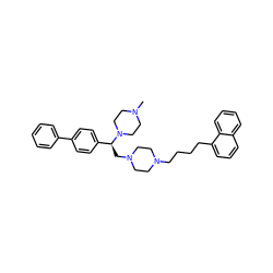 CN1CCN([C@@H](CN2CCN(CCCCc3cccc4ccccc34)CC2)c2ccc(-c3ccccc3)cc2)CC1 ZINC000028646240