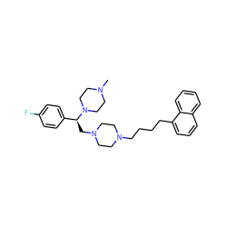 CN1CCN([C@@H](CN2CCN(CCCCc3cccc4ccccc34)CC2)c2ccc(F)cc2)CC1 ZINC000028646104