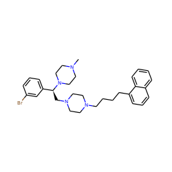 CN1CCN([C@@H](CN2CCN(CCCCc3cccc4ccccc34)CC2)c2cccc(Br)c2)CC1 ZINC000028646204