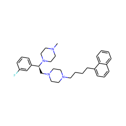 CN1CCN([C@@H](CN2CCN(CCCCc3cccc4ccccc34)CC2)c2cccc(F)c2)CC1 ZINC000028646186