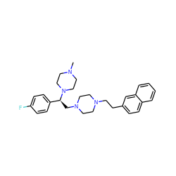 CN1CCN([C@@H](CN2CCN(CCc3ccc4ccccc4c3)CC2)c2ccc(F)cc2)CC1 ZINC000028646126