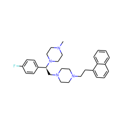 CN1CCN([C@@H](CN2CCN(CCc3cccc4ccccc34)CC2)c2ccc(F)cc2)CC1 ZINC000028646093