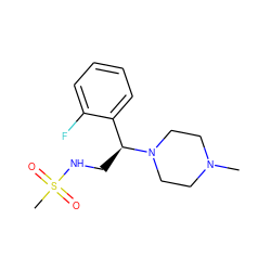 CN1CCN([C@@H](CNS(C)(=O)=O)c2ccccc2F)CC1 ZINC000028527606