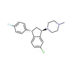 CN1CCN([C@@H]2C[C@@H](c3ccc(F)cc3)c3ccc(Cl)cc32)CC1 ZINC000022937769