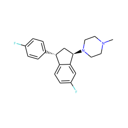 CN1CCN([C@@H]2C[C@@H](c3ccc(F)cc3)c3ccc(F)cc32)CC1 ZINC000022937728