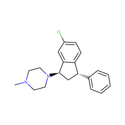 CN1CCN([C@@H]2C[C@@H](c3ccccc3)c3ccc(Cl)cc32)CC1 ZINC000022937756