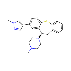 CN1CCN([C@@H]2Cc3ccccc3Sc3ccc(-c4cnn(C)c4)cc32)CC1 ZINC000064540598