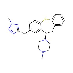 CN1CCN([C@@H]2Cc3ccccc3Sc3ccc(Cc4nnn(C)n4)cc32)CC1 ZINC000064539652
