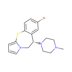 CN1CCN([C@@H]2Cn3cccc3Sc3ccc(Br)cc32)CC1 ZINC000022925262