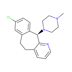 CN1CCN([C@@H]2c3ccc(Cl)cc3CCc3cccnc32)CC1 ZINC000027105150