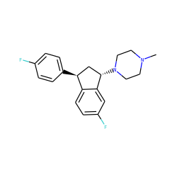 CN1CCN([C@H]2C[C@H](c3ccc(F)cc3)c3ccc(F)cc32)CC1 ZINC000022937739