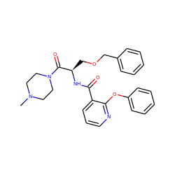 CN1CCN(C(=O)[C@@H](COCc2ccccc2)NC(=O)c2cccnc2Oc2ccccc2)CC1 ZINC000073141460