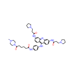 CN1CCN(C(=O)CCCCC(=O)Nc2ccc(Nc3c4ccc(NC(=O)CCN5CCCC5)cc4nc4cc(NC(=O)CCN5CCCC5)ccc34)cc2)CC1 ZINC000095606550