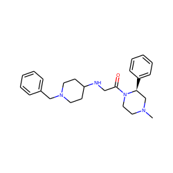 CN1CCN(C(=O)CNC2CCN(Cc3ccccc3)CC2)[C@@H](c2ccccc2)C1 ZINC000013860399