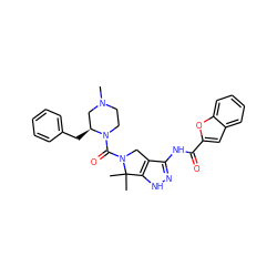 CN1CCN(C(=O)N2Cc3c(NC(=O)c4cc5ccccc5o4)n[nH]c3C2(C)C)[C@@H](Cc2ccccc2)C1 ZINC000114182399