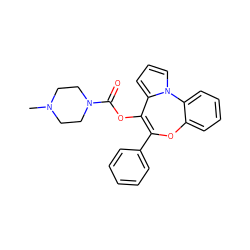 CN1CCN(C(=O)OC2=C(c3ccccc3)Oc3ccccc3-n3cccc32)CC1 ZINC000013491312