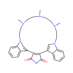 CN1CCN(C)CCn2cc(c3ccccc32)C2=C(C(=O)NC2=O)c2cn(c3ccccc23)CCN(C)CC1 ZINC000022930695