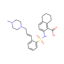 CN1CCN(C/C=C/c2ccccc2S(=O)(=O)Nc2ccc3c(c2C(=O)O)CCCC3)CC1 ZINC000036178054