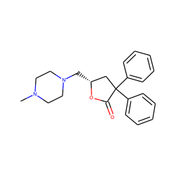 CN1CCN(C[C@@H]2CC(c3ccccc3)(c3ccccc3)C(=O)O2)CC1 ZINC000022934051