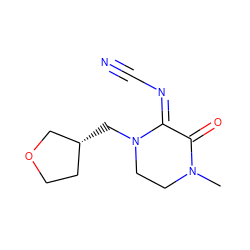 CN1CCN(C[C@@H]2CCOC2)/C(=N\C#N)C1=O ZINC000103190393