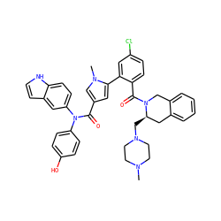 CN1CCN(C[C@@H]2Cc3ccccc3CN2C(=O)c2ccc(Cl)cc2-c2cc(C(=O)N(c3ccc(O)cc3)c3ccc4[nH]ccc4c3)cn2C)CC1 ZINC000261153296