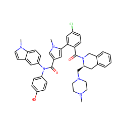 CN1CCN(C[C@@H]2Cc3ccccc3CN2C(=O)c2ccc(Cl)cc2-c2cc(C(=O)N(c3ccc(O)cc3)c3ccc4c(ccn4C)c3)cn2C)CC1 ZINC000261130716