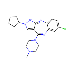 CN1CCN(C2=Nc3cc(Cl)ccc3N=C3NN(C4CCCC4)C=C32)CC1 ZINC000039336830