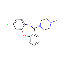 CN1CCN(C2=Nc3ccc(Cl)cc3Oc3ccccc32)CC1 ZINC000036188442