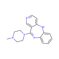 CN1CCN(C2=Nc3ccccc3Nc3ccncc32)CC1 ZINC000013832144