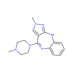 CN1CCN(C2=Nc3ccccc3Nc3nn(C)cc32)CC1 ZINC000026573925