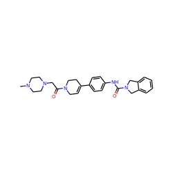 CN1CCN(CC(=O)N2CC=C(c3ccc(NC(=O)N4Cc5ccccc5C4)cc3)CC2)CC1 ZINC000167170691