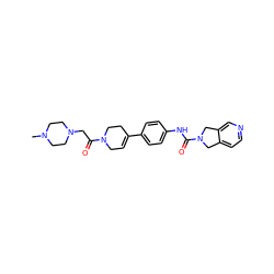 CN1CCN(CC(=O)N2CC=C(c3ccc(NC(=O)N4Cc5ccncc5C4)cc3)CC2)CC1 ZINC000167083064