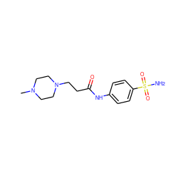 CN1CCN(CCC(=O)Nc2ccc(S(N)(=O)=O)cc2)CC1 ZINC000028352876