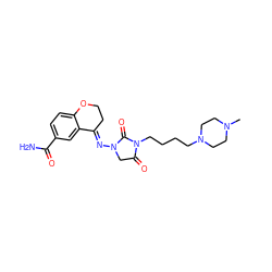 CN1CCN(CCCCN2C(=O)CN(/N=C3\CCOc4ccc(C(N)=O)cc43)C2=O)CC1 ZINC000040899069