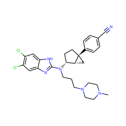 CN1CCN(CCCN(c2nc3cc(Cl)c(Cl)cc3[nH]2)[C@@H]2CC[C@]3(c4ccc(C#N)cc4)C[C@H]23)CC1 ZINC000036351849