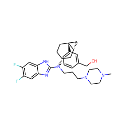 CN1CCN(CCCN(c2nc3cc(F)c(F)cc3[nH]2)[C@@H]2CC[C@]3(c4cccc(CO)c4)C[C@@H]3C2)CC1 ZINC000036351704