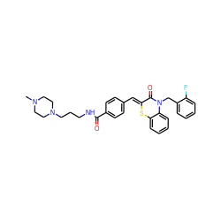 CN1CCN(CCCNC(=O)c2ccc(/C=C3\Sc4ccccc4N(Cc4ccccc4F)C3=O)cc2)CC1 ZINC000022952259