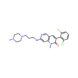 CN1CCN(CCCNc2cc3c(cn2)cc(-c2c(Cl)cccc2Cl)c(=O)n3C)CC1 ZINC000019368594