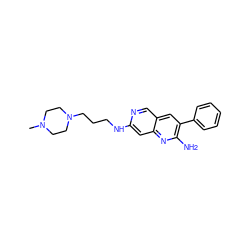 CN1CCN(CCCNc2cc3nc(N)c(-c4ccccc4)cc3cn2)CC1 ZINC000022933812