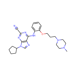 CN1CCN(CCCOc2ccccc2Nc2nc(C#N)nc3c2ncn3C2CCCC2)CC1 ZINC000022932248