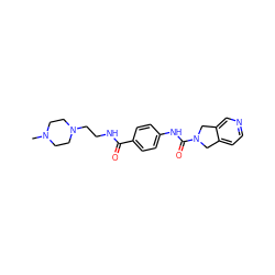 CN1CCN(CCNC(=O)c2ccc(NC(=O)N3Cc4ccncc4C3)cc2)CC1 ZINC000166939413