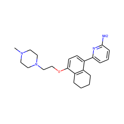 CN1CCN(CCOc2ccc(-c3cccc(N)n3)c3c2CCCC3)CC1 ZINC000022931063