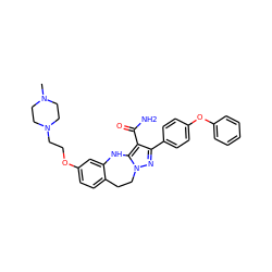 CN1CCN(CCOc2ccc3c(c2)Nc2c(C(N)=O)c(-c4ccc(Oc5ccccc5)cc4)nn2CC3)CC1 ZINC000043152603